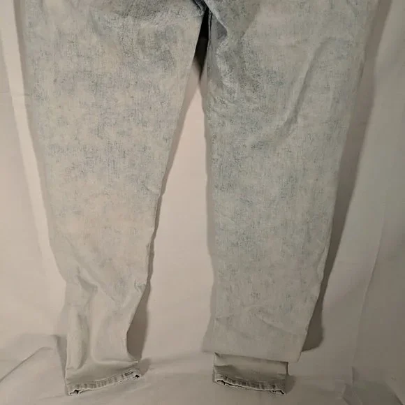 Jeaniologie Acid Wash Blue Denim High Rise Skinny Jeans Distressed Women's 14 - Picture 9 of 16